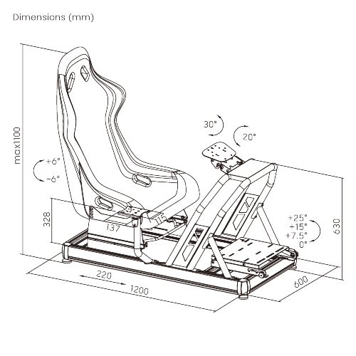 VRH-1LE Aluminum Racing Simulator Cockpit – product image 3