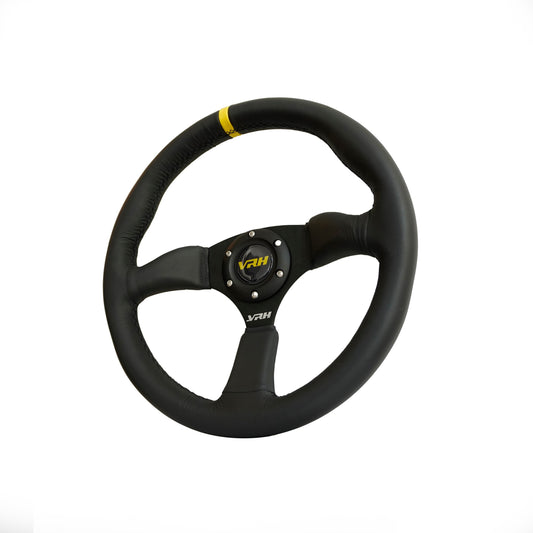 VRH 350MM SEMI-DEEP DISH 3-SPOKE LEATHER STEERING WHEEL β STINGER