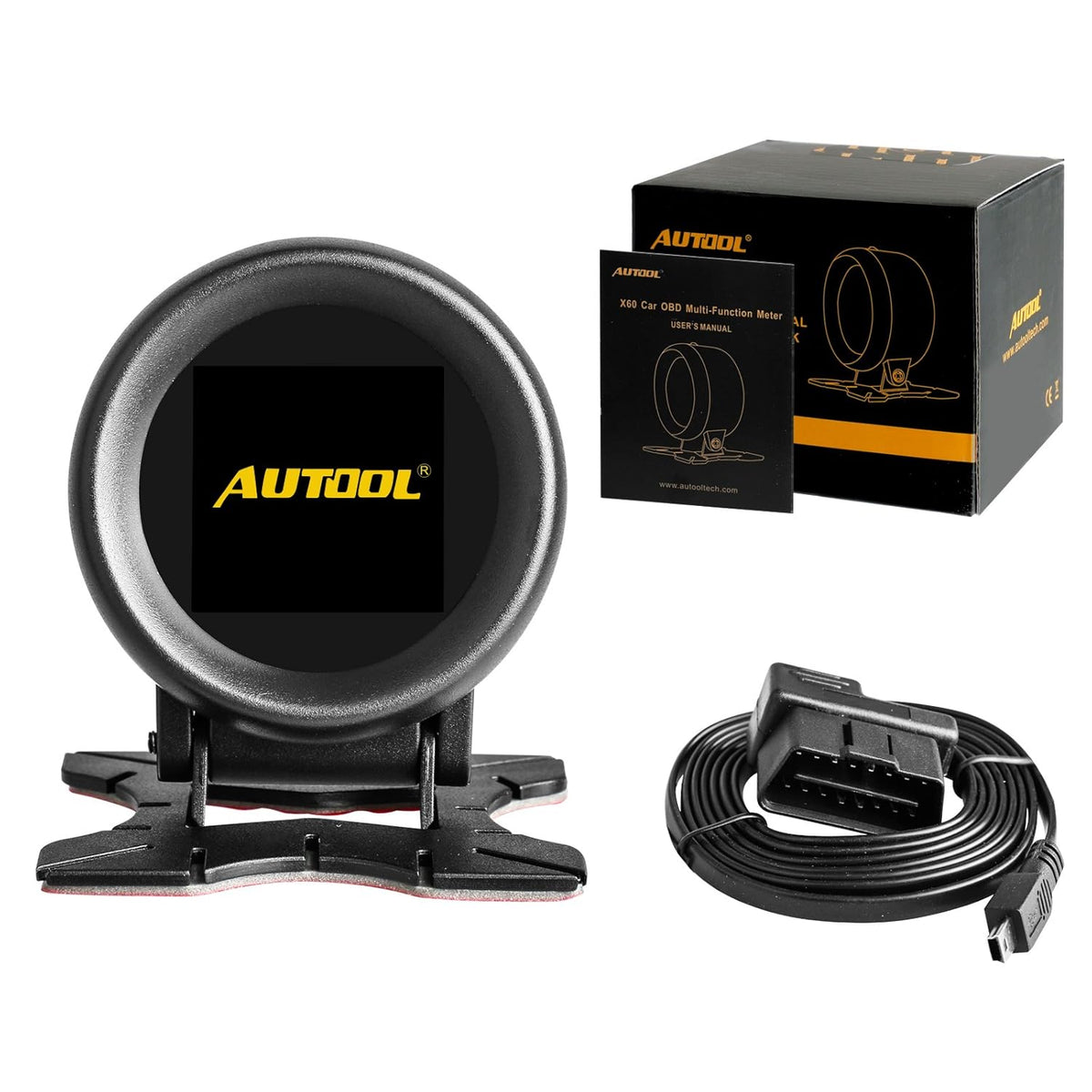 Autool Navigation AUTOOL X60 OBDII Digital Speedometer HUD | Turbo Boost & OBD2 Scanner