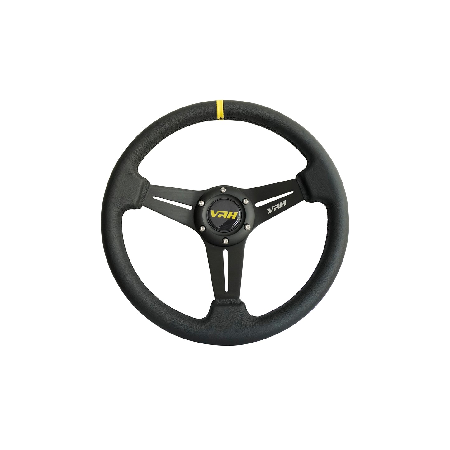 VRH 350MM FLAT 3-SPOKE LEATHER STEERING WHEEL – SCALPEL