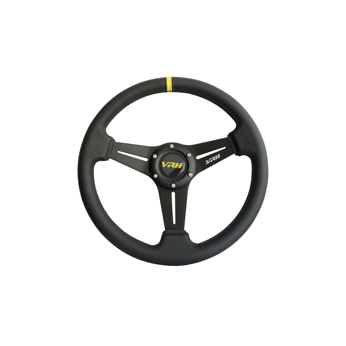VRH 350MM SEMI-DISH 3-SPOKE LEATHER STEERING WHEEL – SIDEWINDER