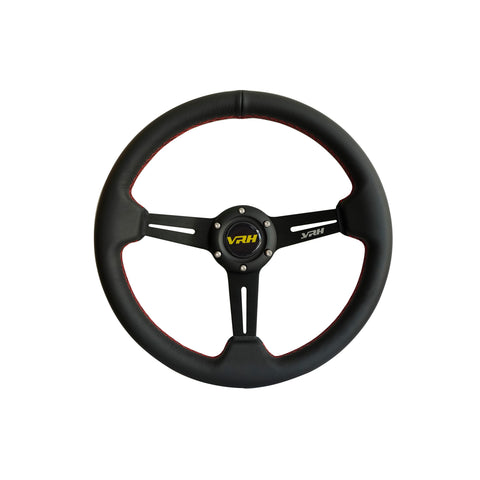VRH 330MM FLAT 3-SPOKE LEATHER STEERING WHEEL – APEX