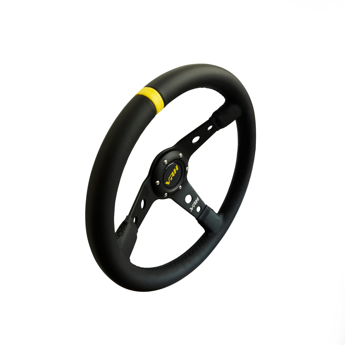 VRH 350mm Deep Dish 3-Spoke Leather Steering Wheel – Rally Grab | FOR ...
