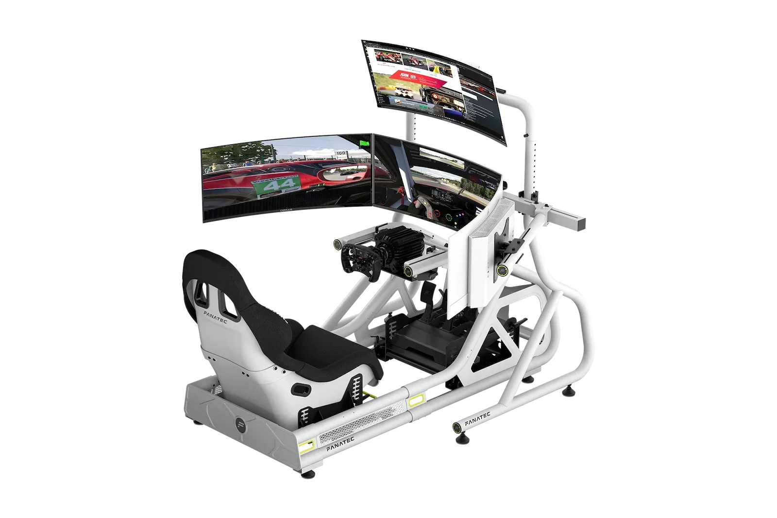 Fanatec ClubSport Cockpit Monitor Stand Triple Monitor Expansion Kit (White) – product image 2