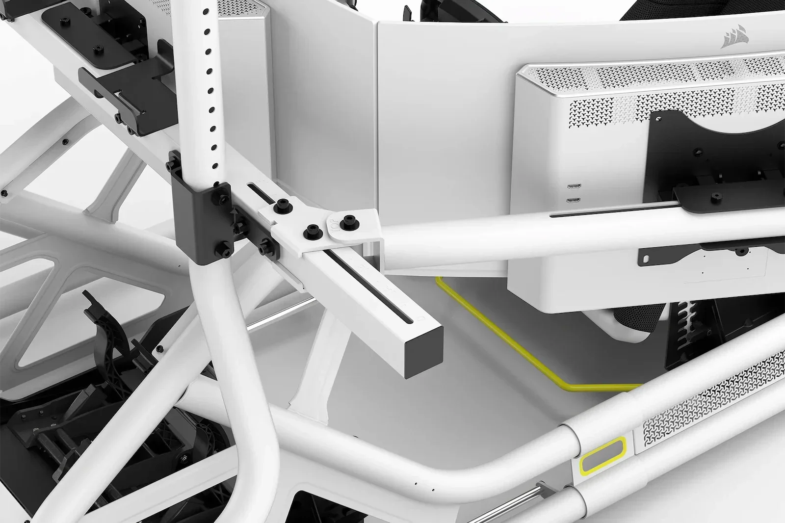 Fanatec ClubSport Cockpit Monitor Stand Triple Monitor Expansion Kit (White) – product image 5