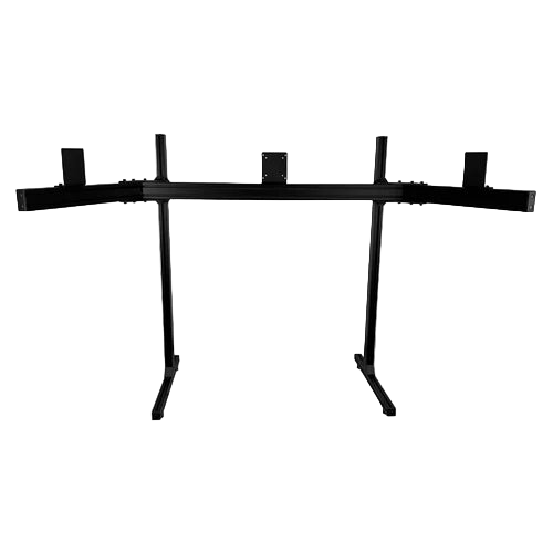 VRH Free-Standing Triple Monitor Stand. Built with heavy-duty aluminum and steel, it supports up to three 49″ ultrawide monitors or 55″ displays, offering an immersive panoramic view with unbeatable stability and adjustability.