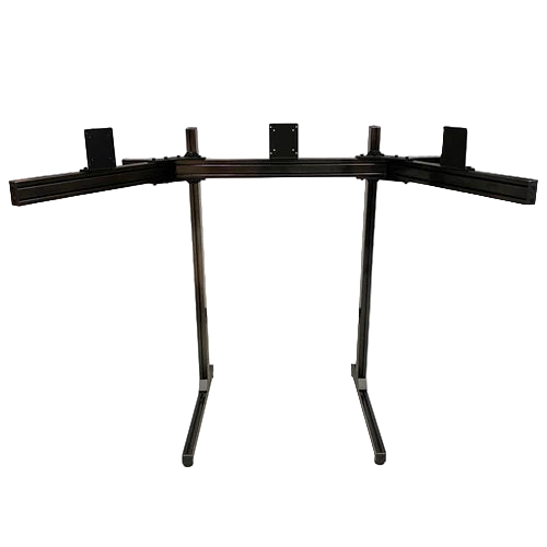 VRH Free-Standing Triple Monitor Stand. Built with heavy-duty aluminum and steel, it supports up to three 49″ ultrawide monitors or 55″ displays, offering an immersive panoramic view with unbeatable stability and adjustability.