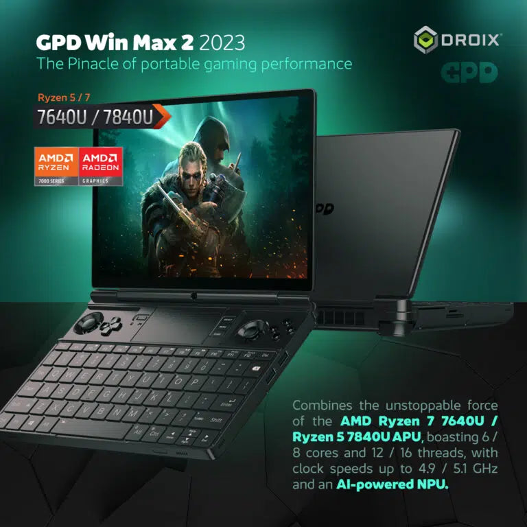 Unboxed GPD WIN MAX 2 2023, 7640U, RX760M