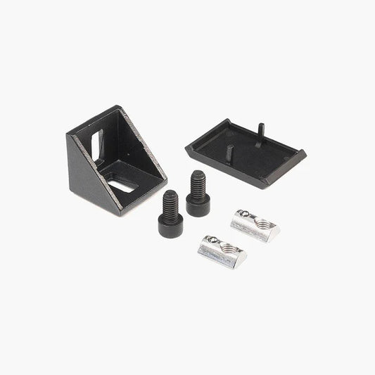 Corner Brackets with Caps – Heavy-Duty 40 mm Profile, 8 mm Slot Groove (Set of 10)