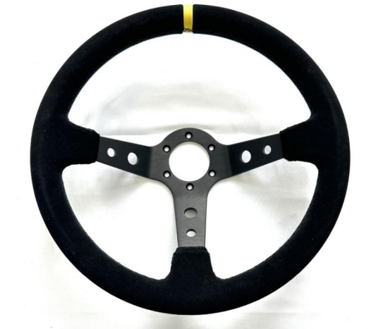 VRH 350MM DEEP DISH 3-SPOKE LEATHER STEERING WHEEL – RALLY GRAB