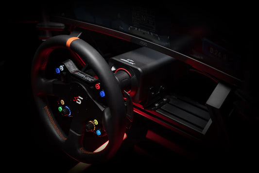 SIMAGIC Alpha EVO Ultra 28Nm direct drive wheelbase – shown in a sim racing setup
